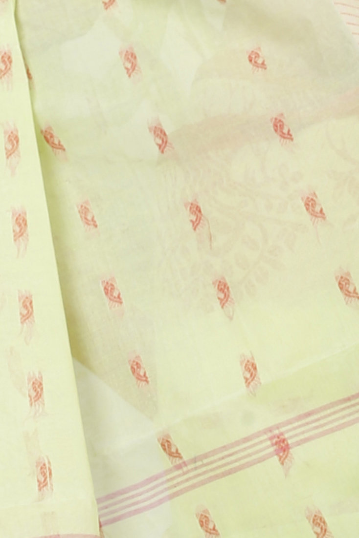 Olive Green Pure Cotton Somaya Tant Saree (1042)